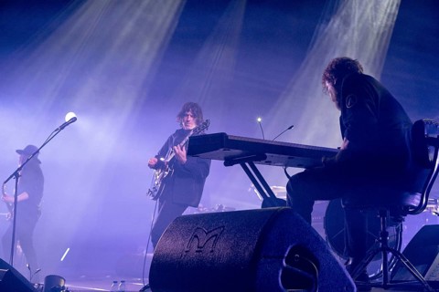 Dave Pen (singer and guitarist) and Danny Griffiths (keyboarder) from Archive live at the Tempodrom