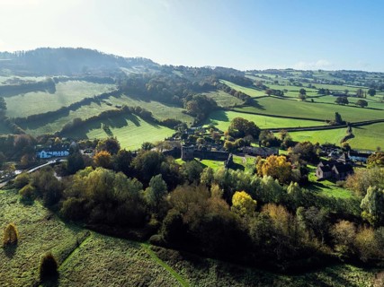 Skenfrith Castle from a drone, Monmouthshire, Wales, England, United Kingdom, Europe