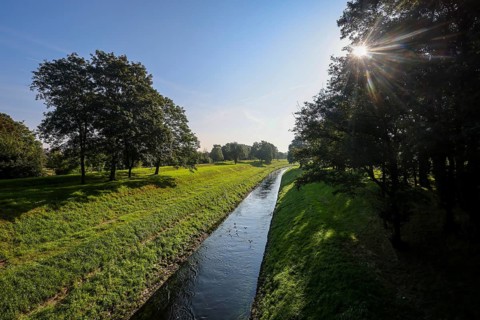 Dinslaken, North Rhine-Westphalia, Germany - The Emscher has been completely free of wastewater