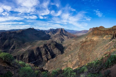 View of the Barranco de Fataga from the Degollade de las Yeguas viewpoint, Gran Canaria, Canary