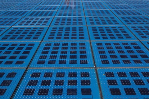 Monument or Greeting to the Sun solar panels installation by Nikola Basic, Zadar, Croatia, Europe