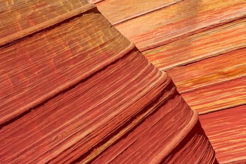 The Wave, impressive sandstone formation with wave-like patterns in various shades of red and