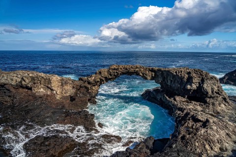 The Charco Manso rock arch, El Hierro, Canary Islands, Spain, Europe