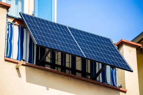 Solar cells on an apartment building
