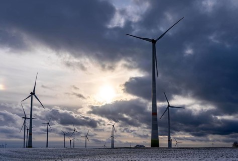 Wind farm, north of Lichtenau, self-proclaimed energy town, over 190 wind turbines and over 1200