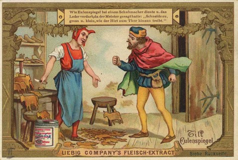 Picture series German fairy tales, Till Eulenspiegel, Liebig picture, digitally restored
