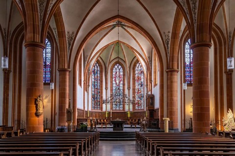 Interior of the Provost Church of St Remigius in Borken, Münsterland, North Rhine-Westphalia