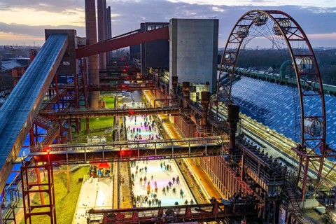 The ice rink at the Zollverein coking plant, UNESCO World Heritage Zollverein Coal Mine Industrial