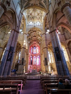 Interior view of the Church of Our Lady. The basilica is part of the UNESCO World Heritage Roman