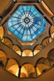 Atrium with glass dome in a commercial building, Zurich, Switzerland, Europe