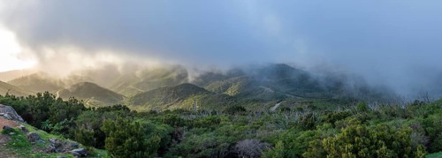 Sunset, view from the mountain Alto de Garajonay, Garajonay National Park, La Gomera, Canary