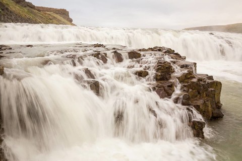 Gullfoss waterfall. A waterfall located in the canyon of the Hvítá river in southwest Iceland