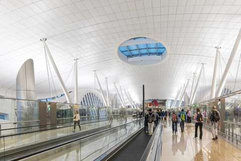 Abu Dhabi Airport, Zayed International Airport with passengers. The new Terminal A has a capacity