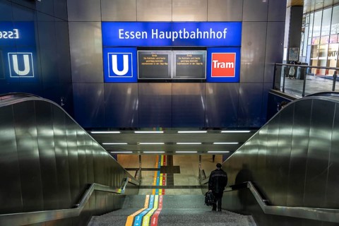 Nationwide warning strike by the trade union Verdi, in the public sector, as here in Essen, at the