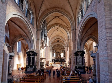 Interior view of Trier Cathedral. UNESCO World Heritage Roman monuments, St Peter's Cathedral and