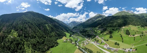 Aerial view, Virgental Valley, Hohe Tauern, East Tyrol, Tyrol, Austria, Europe