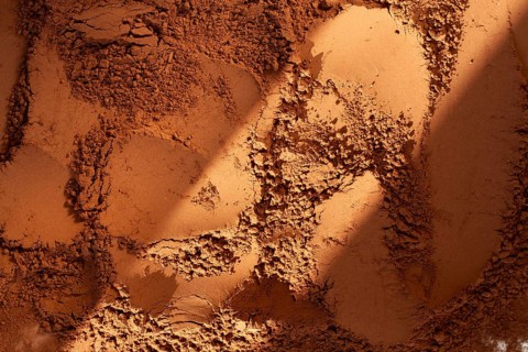 Cocoa powder, full frame, cocoa background, top view, texture, close-up