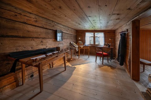 Historic sewing and mending room, Bregenzerwald farmhouse from the 18th century, Bezau local
