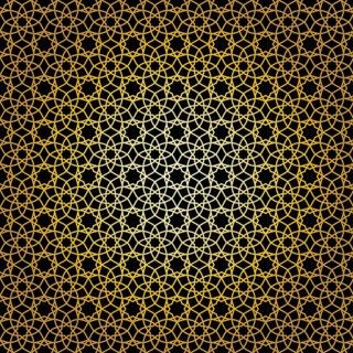 Geometric gold lace seamless pattern. Arabic tile lattice vector background.