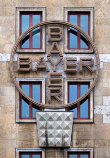 Logo of Bayer AG, agrochemical and pharmaceutical company, Leverkusen, Bergisches Land, North