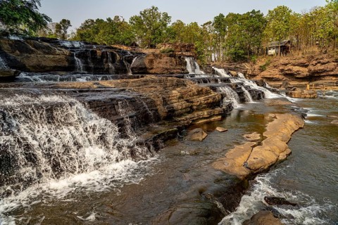 Tad Hang waterfall in the village of Tad Lo or Ban Saenvang, Bolaven Plateau, Laos, Asia