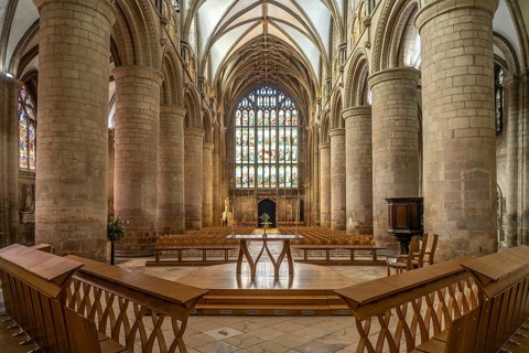 Interior of Gloucester Cathedral, England, Great Britain