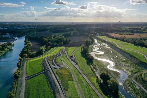 Recklinghausen, Castrop-Rauxel, North Rhine-Westphalia, Germany, Renaturalised Emscher, EMSCHERLAND