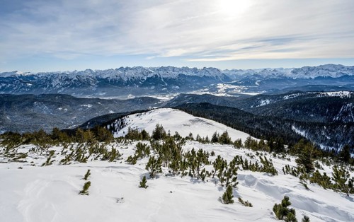Summit of the Simetsberg, mountain panorama, Estergebirge, Bavarian Prealps, Bavaria Germany