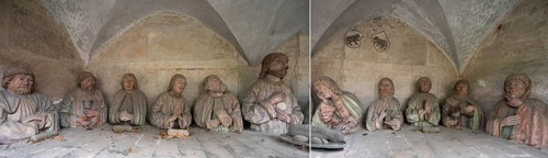 Composition of the figurative representation of the Last Supper, Jesus with his twelve disciples,