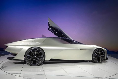 Detroit, Michigan USA - 10 January 2025 - Cadillac's Opulent Velocity concept car on display at the