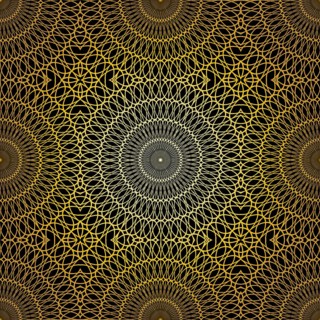 Geometric gold lace seamless pattern. Arabic tile lattice vector background.