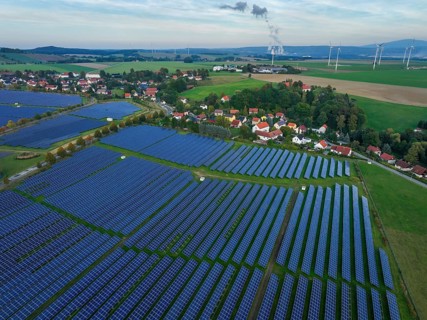 Zittau, Saxony, Germany, Oberseifersdorf solar field, solar park in Oberseifersdorf, in the