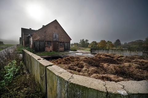 Empty cattle farm of a former LPG of the former GDR, Mecklenburg-Vorpommern, Germany, Europe