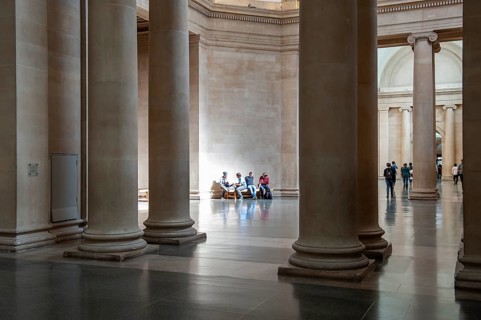 Visitor, Foyer, Tate Britain, Millbank, Westminster, London, England, Great Britain