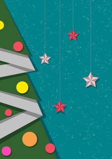 Christmas tree vector card