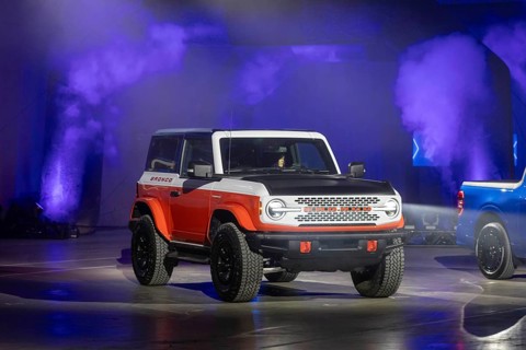 Detroit, Michigan USA - 9 January 2025 - Ford Vehicles are displayed at the 2025 Detroit Auto Show.