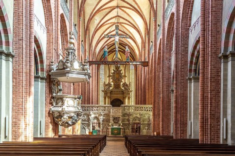 Interior of Havelberg St Mary's Cathedral, Havelberg, Saxony-Anhalt, Germany, Europe