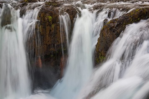 The Kolufossar waterfalls of the river Vididalsa consists of 3 falls the upper fall Efrifoss, in