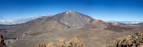 Panorama from the summit of Alto de Guajara, 2715m, over the Teide National Park, Parque Nacional