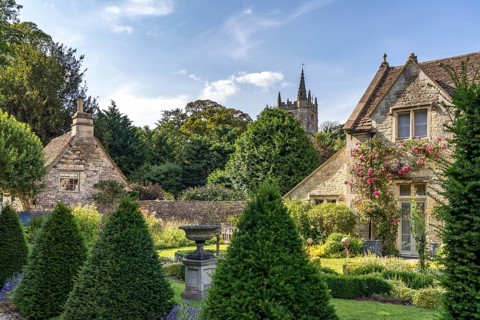 St Andrew's village and church, Castle Combe, Cotswolds, Wiltshire, England, Great Britain