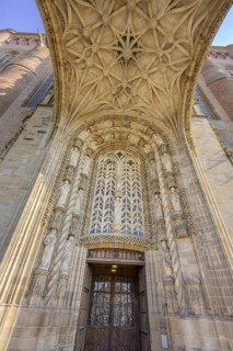 Vault of the main portal of St Cecilia's Cathedral, Albi, Département Tarn, France, Europe