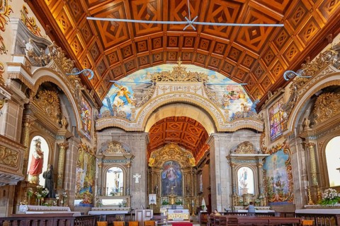 Matriz de Santa Maria de Válega church interior, Ovar, Aveiro, Portugal, Europe