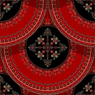 Seamless Latvian embroidery circular pattern, vector template for your design