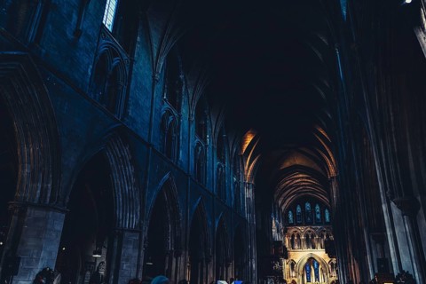 St patrick cathedral in Dublin at Christmas time in Ireland