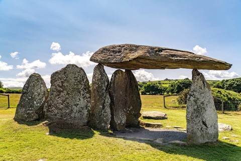 Pentre Ifan, megalithic portal tomb from the Neolithic period, Pembrokeshire, Wales, Great Britain
