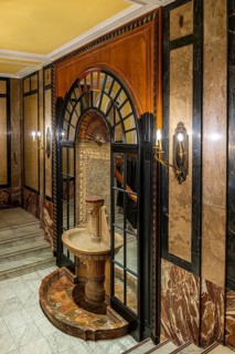Historic interior design, staircase and corridor in the Hindenburghaus, Großer Burstah 31, Hamburg,