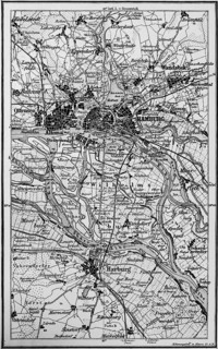 Topographic map of Hamburg and surroundings, Elbe marshes, various courses of the Elbe, Norderelbe,