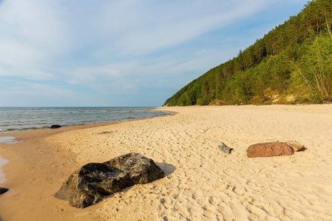 Beach at sunset, close to Miedzyzdroje (Misdroy), a village in Kamien Pomorski County, West