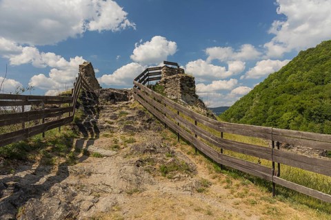 Strekov Castle (German: Schreckenstein) is perched atop a cliff above the River Elbe, near the city