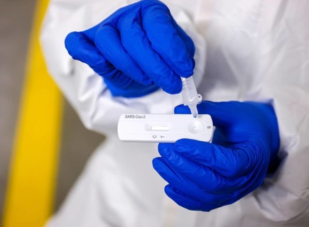 Cologne, North Rhine-Westphalia, Germany - Covid rapid test in a multi-storey car park, at the
